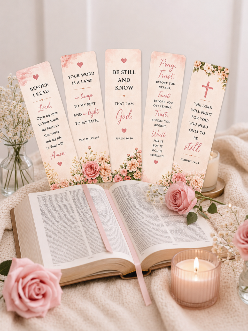 Faith Bookmark Set – Printable Christian Bookmarks (Set of 5)