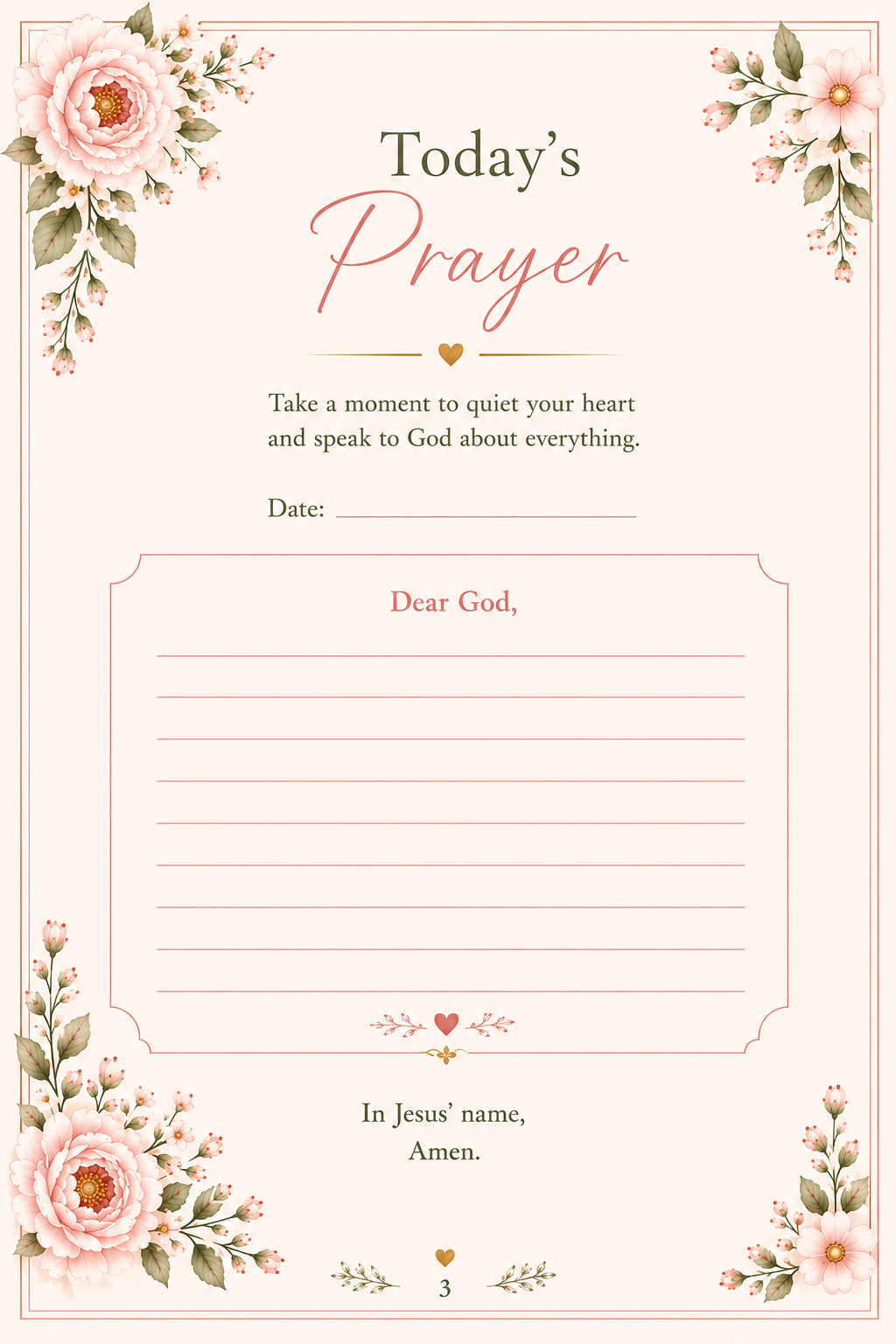 Printable Prayer Journal for Women – Christian Prayer & Bible Study PDF
