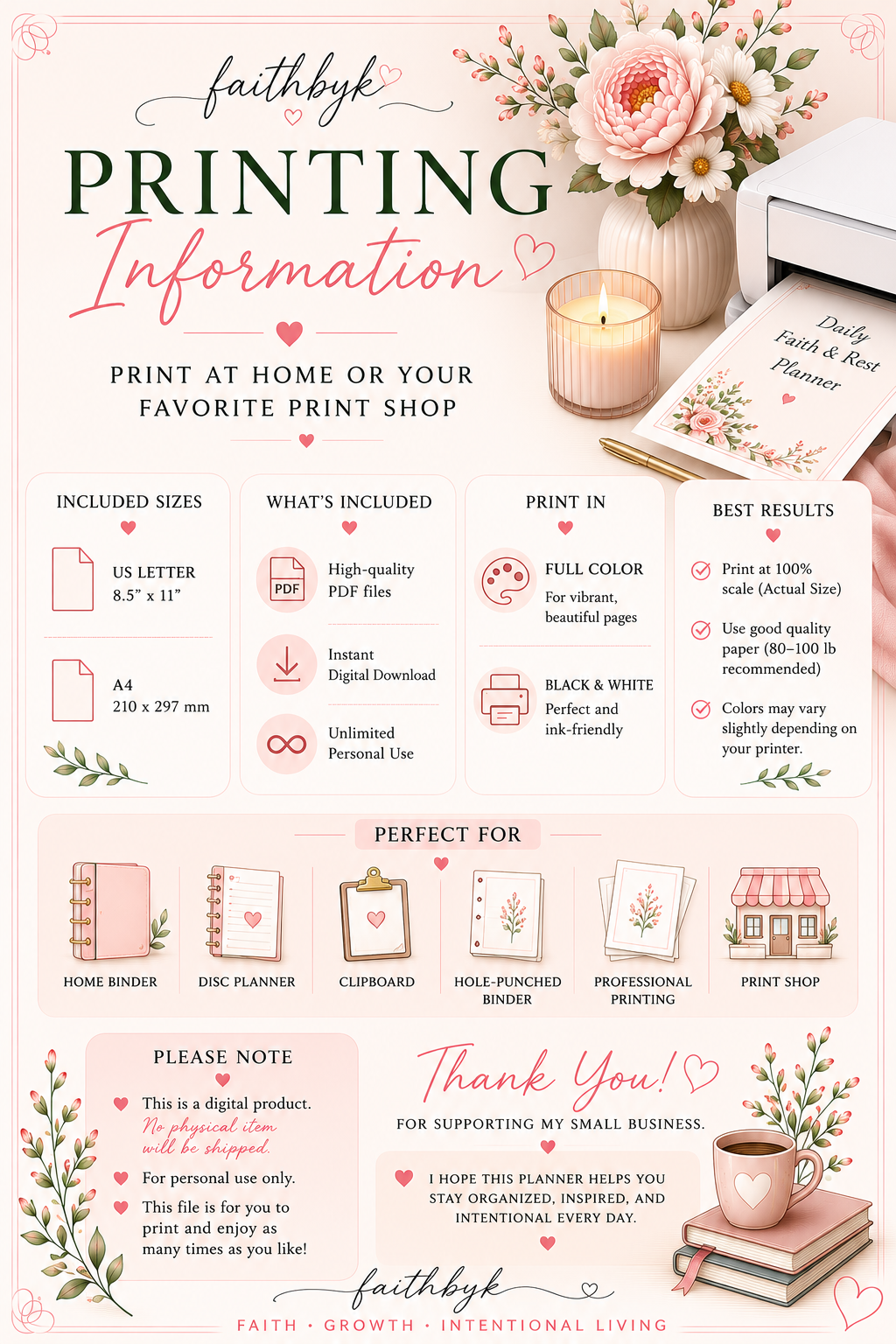 Daily Reset Planner | Printable Digital Planner | PDF Download